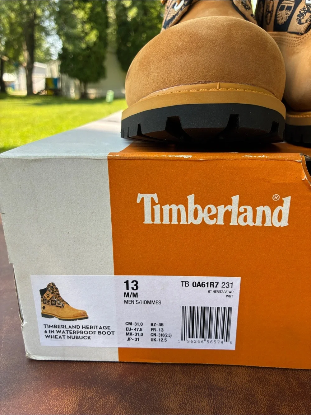 Timberland men’s  Wheat Nubuck Checker Lace-Up Boots